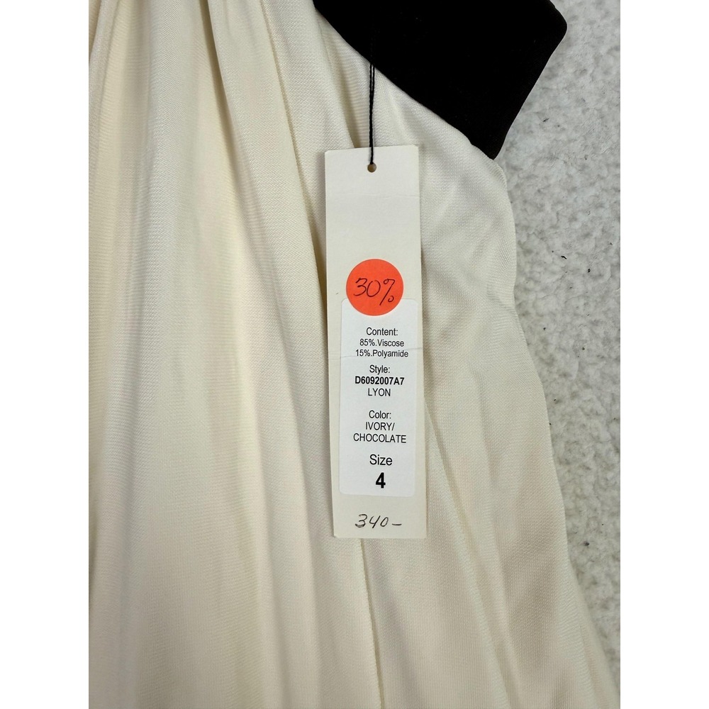 Diane Von Furstenberg Dress Womens 4 Cream Brown Halter Event Wedding - Picture 4 of 6